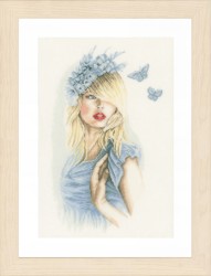 Набор для вышивания LANARTE арт.PN-0155691 Blue butterflies 30х46 см
