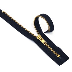 Молния MaxZipper джинсовая золото №5, 18см н/р цв.F330 т.синий