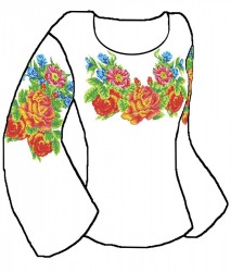 Набор для вышивания женской рубашки КАРОЛИНКА арт. КБСН(хб)-05 85х145 см (размер 44-56)