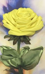 Набор для вышивки лентами КАРОЛИНКА арт. КЛ-4016(н) Желтая роза 15х21,5 см