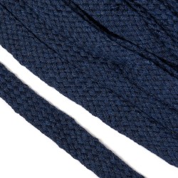 Шнур плоский х/б 15мм турецкое плетение цв.024 т.синий уп.50 м