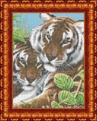 Рисунок на ткани КАРОЛИНКА арт. КБЖ-3018 Тигры 27,2х36,1 см