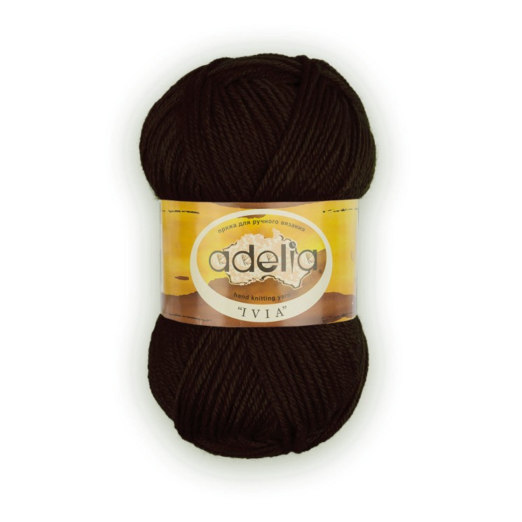 Пряжа ADELIA IVIA (100% акрил) 4х62,5г/150м цв.443 т.коричневый