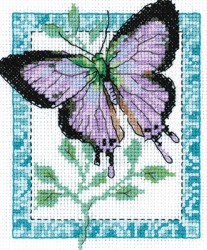 Набор для вышивания KLART арт. 5-055 Бабочка лиловая 11х14 см упак