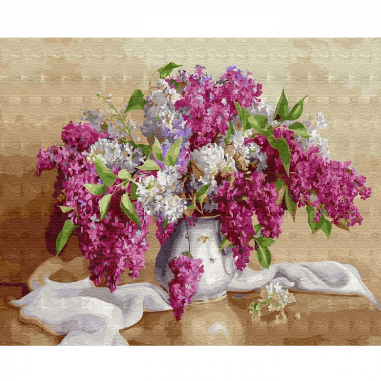 Картины по номерам Molly арт.KH0677 Бузин. Сирень (28 цветов) 40х50 см