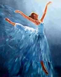 Алмазная мозаика на холсте ГРАННИ арт.Ag2334 Балерина в голубом 38х48см