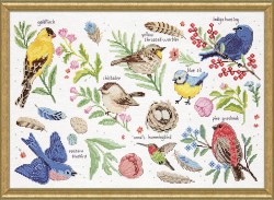 Набор для вышивания DESIGN WORKS арт.3413 Изучая птиц 30,5х46 см