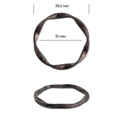 Кольцо металл TBY-1A1185.3 38,6мм (внутр. 30мм) цв. черный никель уп. 10шт