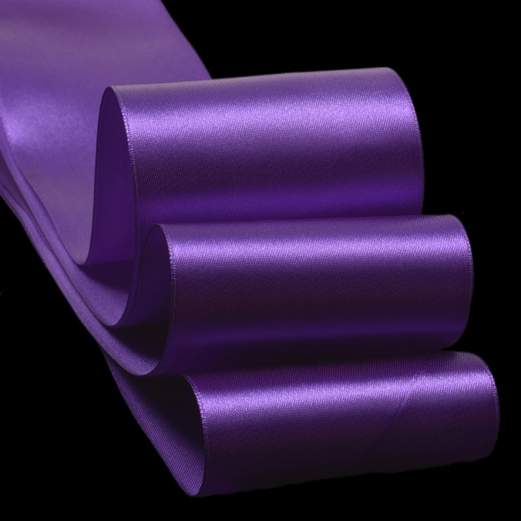 Лента атласная 3" (75мм) цв.3118 фиолетовый IDEAL уп.27,4 м