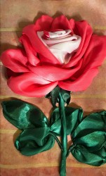 Набор для вышивки лентами КАРОЛИНКА арт. КЛ-4017(н) Бело-розовая роза 15х21,5 см