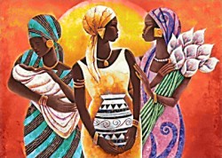 Алмазная мозаика на холсте ГРАННИ арт.Ag6027 Африканские женщины 38х27см