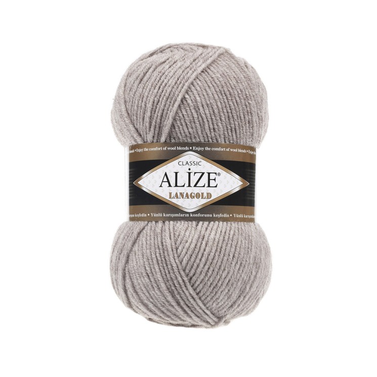 Пряжа для вязания Ализе LanaGold (49% шерсть, 51% акрил) 5х100г/240м цв.207 св.коричневый