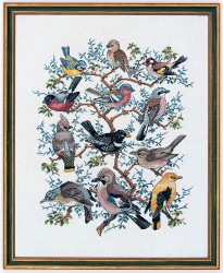 Набор для вышивания EVA ROSENSTAND арт.12-266 Птичий парад 40х50 см