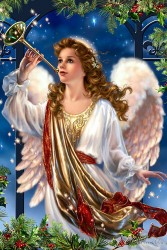 Алмазная мозаика Ah19571 Рождественский ангел 40х60 упак