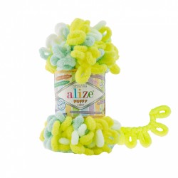 Пряжа для вязания Ализе Puffy color (100% микрополиэстер) 5х100г/9м цв.6382