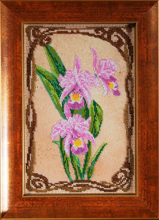 Набор для вышивания бисером КРОШЕ арт. В-416 Грациозные орхидеи 17x26 см
