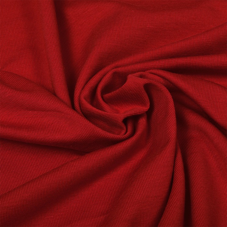 Ткань кулирка гл/крашеный, 190г/м 95% хл 5%эласт шир.180см арт.ШН-140955-4 цв.красный уп.6м (1кг-2,7м)