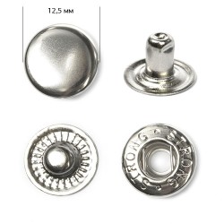 Кнопка сталь Strong №54 (S-образная) 12/5мм цв. никель уп. 1440шт упак (1 440 шт)