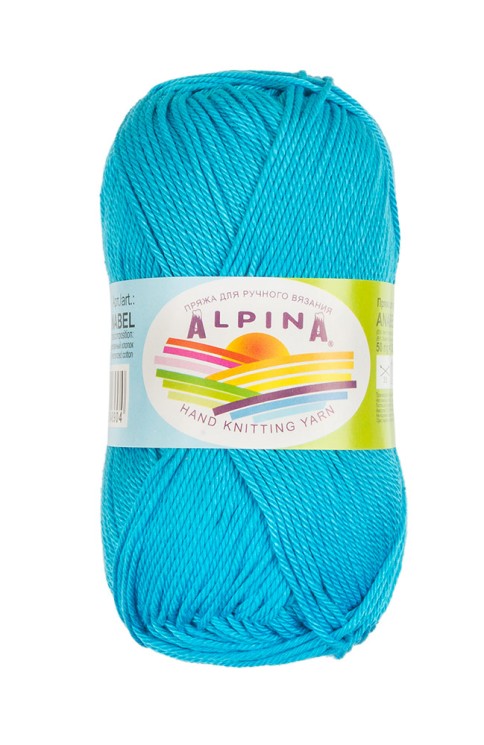 Пряжа ALPINA ANABEL (100% мерсеризованный хлопок) 10х50г/120м цв.402 яр.голубой