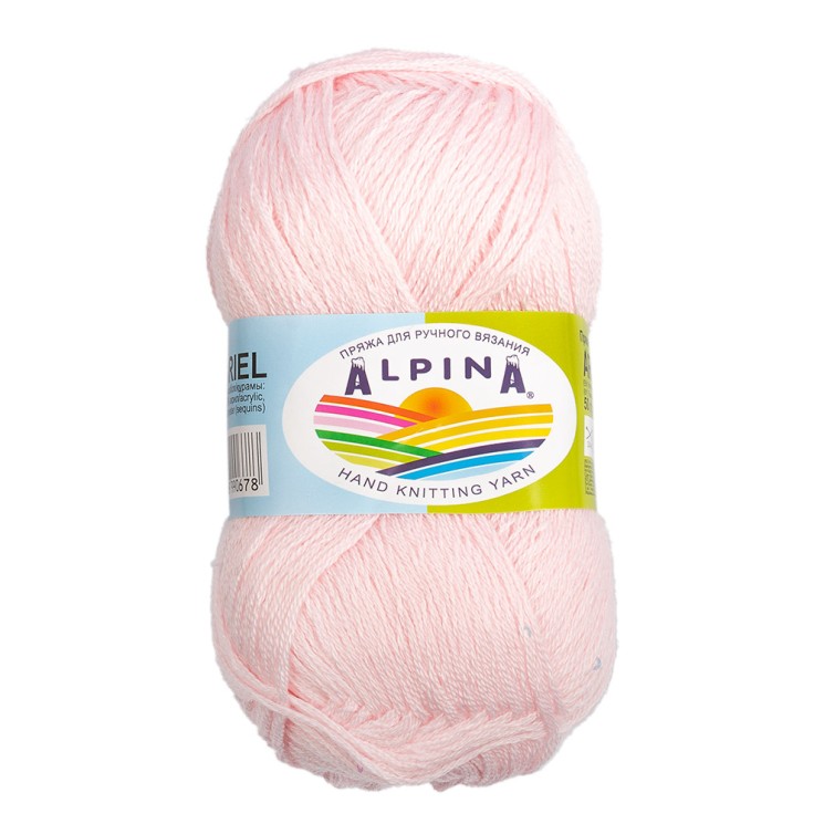 Пряжа ALPINA ARIEL (98% акрил, 2% пайетки) 10х50г/150м цв.07 св.розовый