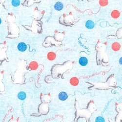 Ткань для пэчворка PEPPY Cuddly Kittens Flannel 146 г/м  100% хлопок цв.AUNF-16978-4 BLUE уп.100х110 см