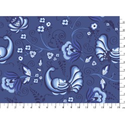 Ткань для пэчворка PEPPY Лазурное Чудо 110 г/м 100% хлопок цв.ЛЧ-09 синий уп.50х55 см