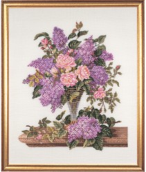 Набор для вышивания EVA ROSENSTAND арт.14-185 Сирень и розы 45х55 см