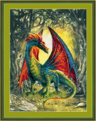 Частичная вышивка РИОЛИС арт.0057 РТ Лесной дракон 30х40 см