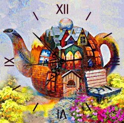 Набор Колор Кит картина со стразами-часы арт.КК.7303010Р Чайный дом 30х30 упак (1 шт)