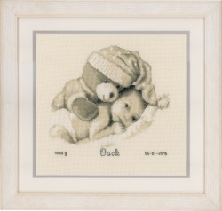 Набор для вышивания VERVACO арт.PN-0155574 Малыш с плюшевым мишкой 22х20 см