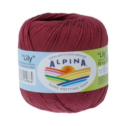 Пряжа ALPINA LILY (100% мерсеризованный хлопок) 10х50 г/175 м цв.802 св.бордовый упак