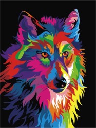 Картины по номерам Волк поп-арт ME1002 30х40 тм Цветной упак (1 шт)