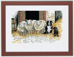 Набор для вышивания EVA ROSENSTAND арт.14-107 Овцы и собака 30х40 см