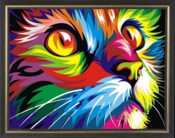 Набор Колор Кит картина со стразами арт.КК.CKC018 Радужный кот 40х50 упак (1 шт)