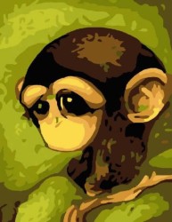 Картины по номерам Грустная обезьянка E114 30х40 тм Цветной упак (1 шт)