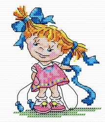 Набор для вышивания ЖАР-ПТИЦА арт.М-038 Озорная девчонка 15х10 см упак (1 шт)