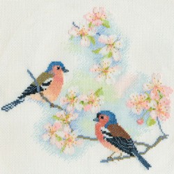 Набор для вышивания DERWENTWATER DESIGNS арт.BB02 Chaffinches & Blossoms 24х23 см