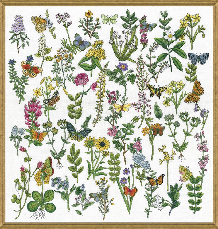 Набор для вышивания DESIGN WORKS арт.3424 Красота Ботаники 56х56 см