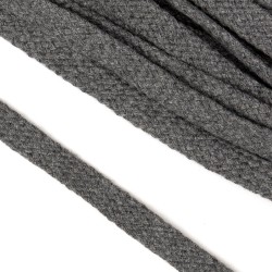 Шнур плоский х/б 12мм турецкое плетение цв.029 серый уп.50 м