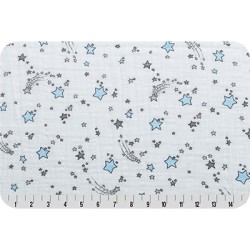 Ткань для пэчворка PEPPY Embrace (марлевка) 120 г/м  100% хлопок цв.emshooting star baby blue уп.100х125 см