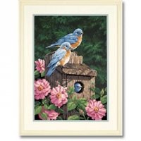 Набор для раскрашивания DIMENSIONS арт.DMS-91401 Синие птички в саду 51x41 см упак (1 шт)