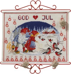 Набор для вышивания PERMIN арт.34-7807 Календарь Рождественский календарь 40х30 см
