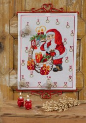 Набор для вышивания PERMIN арт.34-3266 Календарь Санта Клаус 32х41 см