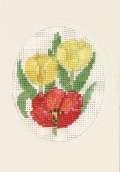 Набор для вышивания PERMIN арт.17-2187 Открытка Тюльпаны 9х13 см
