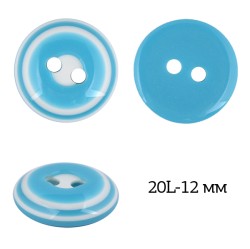 Пуговицы пластик TBY P-999-08 цв.08 т.голубой 20L-12мм, 2 прокола, 50 шт
