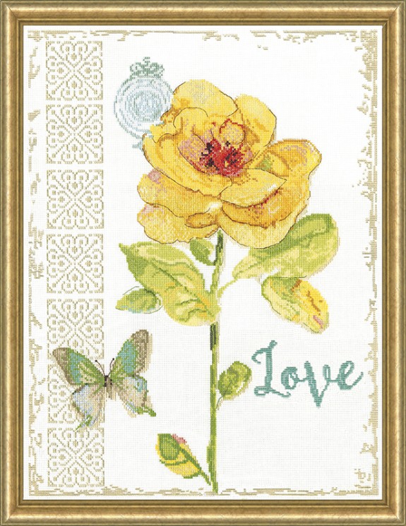 Набор для вышивания DESIGN WORKS арт.3416 Желтый цветок 35,5х46 см