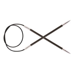 29116 Knit Pro Спицы круговые Royale 4,5мм 100см, ламинированная береза, серый оникс
