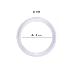 Кольцо для бюстгальтера пластик ARTA.F.6K 14,4мм, цв.прозрачный, уп.50шт