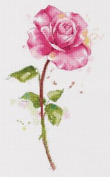 Набор для вышивания PANNA арт. C-7190 Акварельная роза 18,5х28,5 см