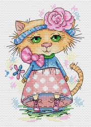 Набор для вышивания ЖАР-ПТИЦА арт.М-173 Кошечка на прогулке 18х13см упак (1 шт)